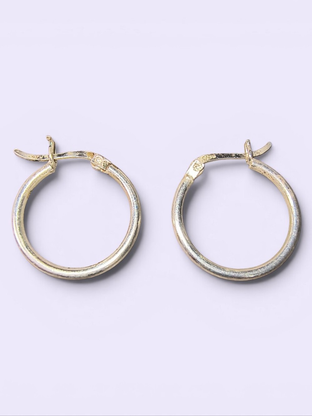 Classic 3/4 Inch Medium Hoop Earrings In Sterling Silver With Latch Back